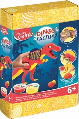 Dínó készítő modellező gyurmakészlet, T-Rex, MAPED CREATIV "Dinos factory"