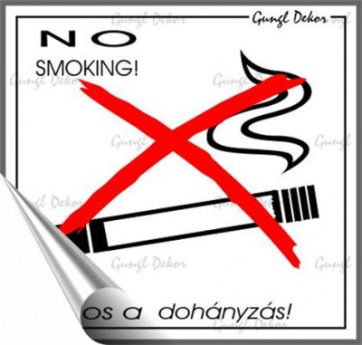 Információs matrica, 8,7x8,3 cm, "Tilos a dohányzás!"