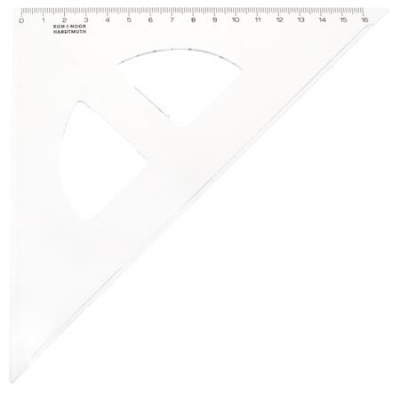 Háromszög vonalzó, műanyag, 45 °, 16 cm, KOH-I-NOOR