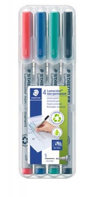 Alkoholmentes marker készlet, OHP, 0,4 mm, STAEDTLER "Lumocolor® 311 S", 4 különböző szín