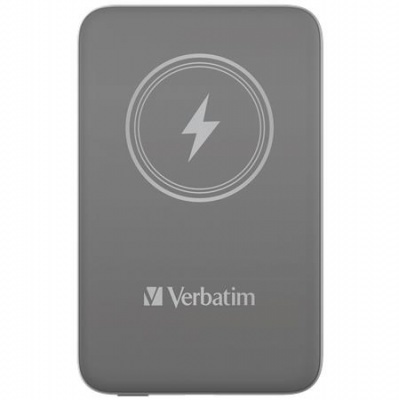 Power bank, mágneses (vezeték nélküli), 10.000 mAh, VERBATIM "MCP-10, szürke