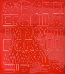 Öntapadós matrica, 3 cm-es, betűlap, piros